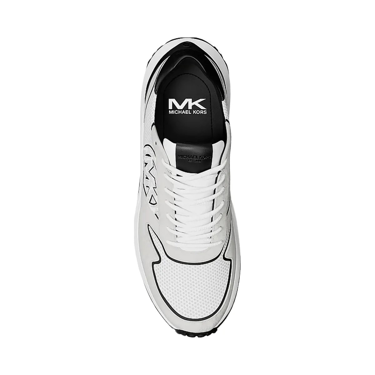 Michael Kors Dax Mixed-Media Trainer Bright Wht - HypeFly India View 5