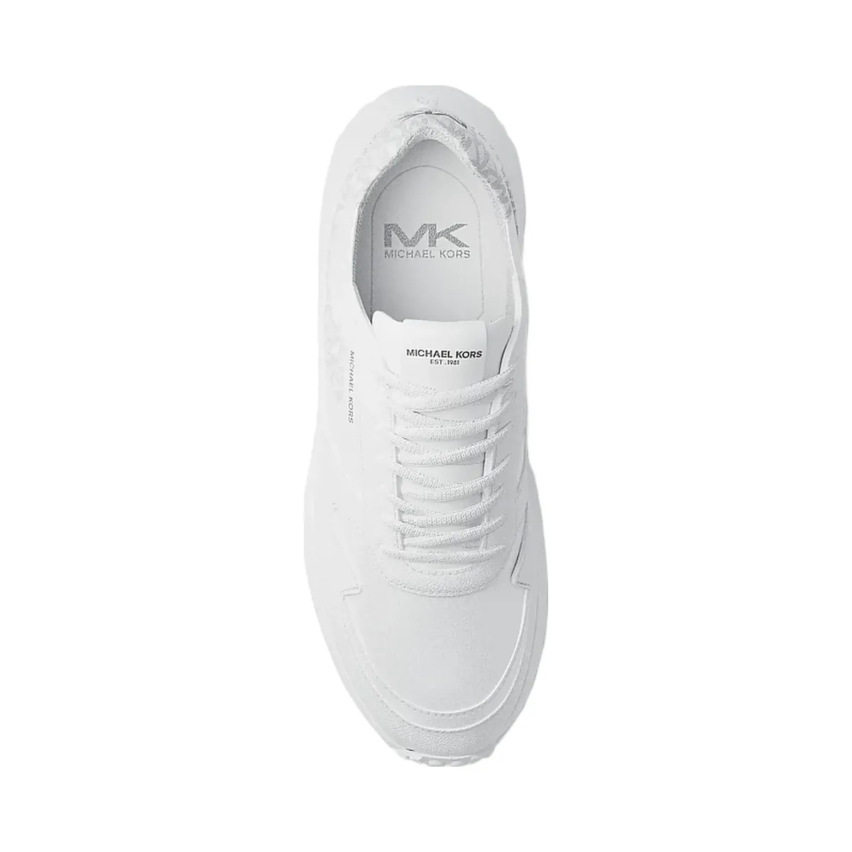 Michael Kors Dax Mixed-Media Trainer Bright Wht - HypeFly India View 5