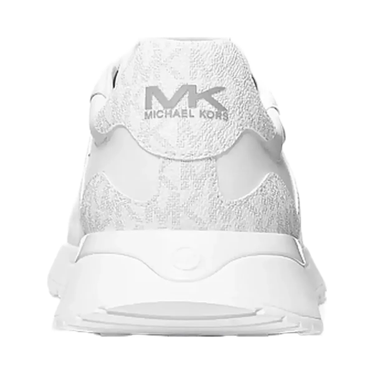 Michael Kors Dax Pebbled Leather and Logo Trainer Bright Wht - HypeFly India View 3