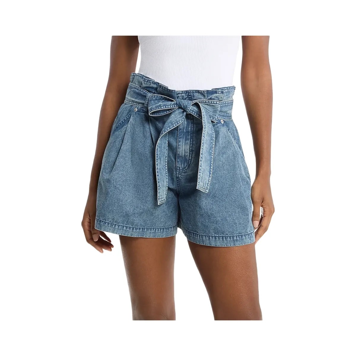 Michael Kors Denim Paperbag Shorts Dusk Blue Wash - HypeFly India View 1