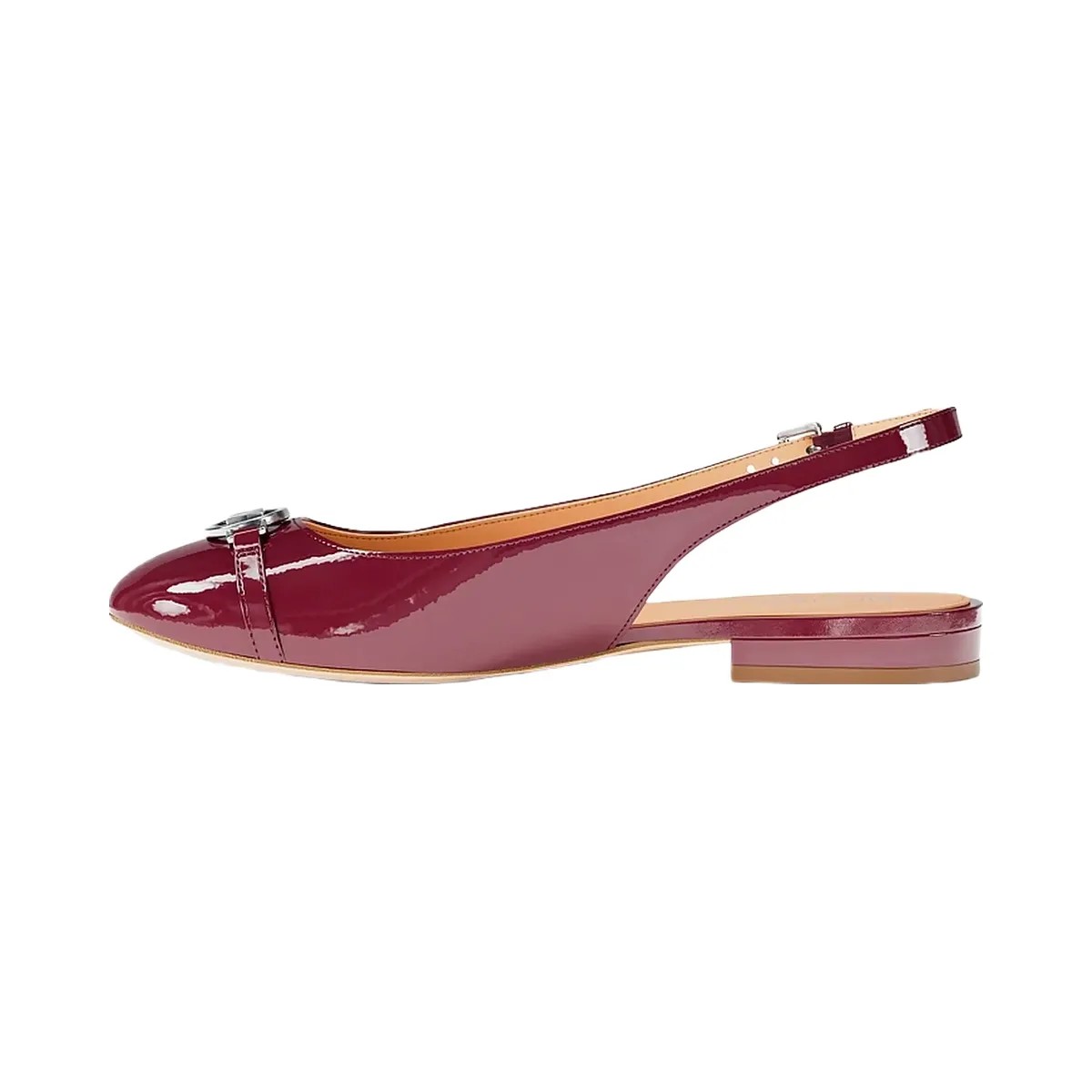 Michael Kors Dori Patent Slingback Flat Maroon - HypeFly India View 3