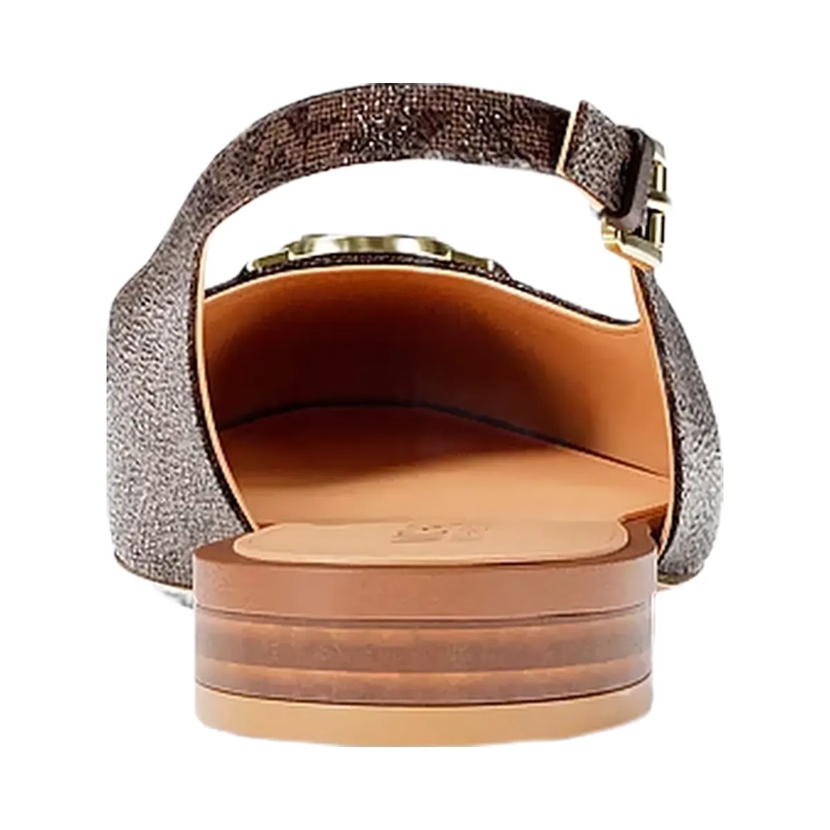 Michael Kors Dori Signature Logo Slingback Flat Brown Multi - HypeFly India View 4