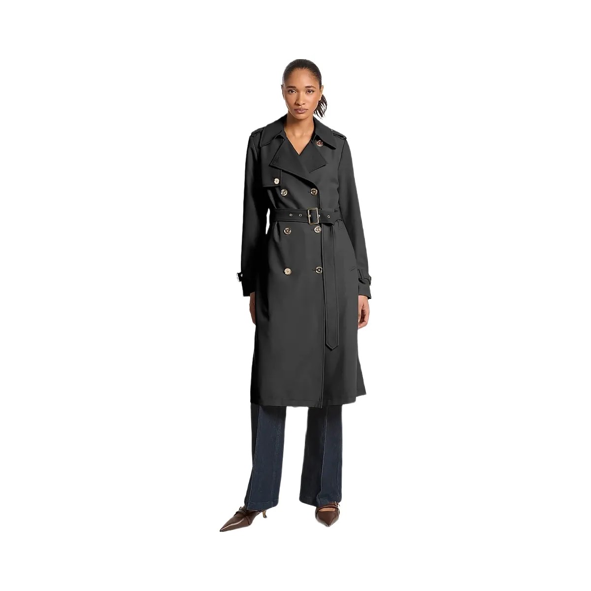 Michael Kors Drapey Trench Coat Black - HypeFly India View 1