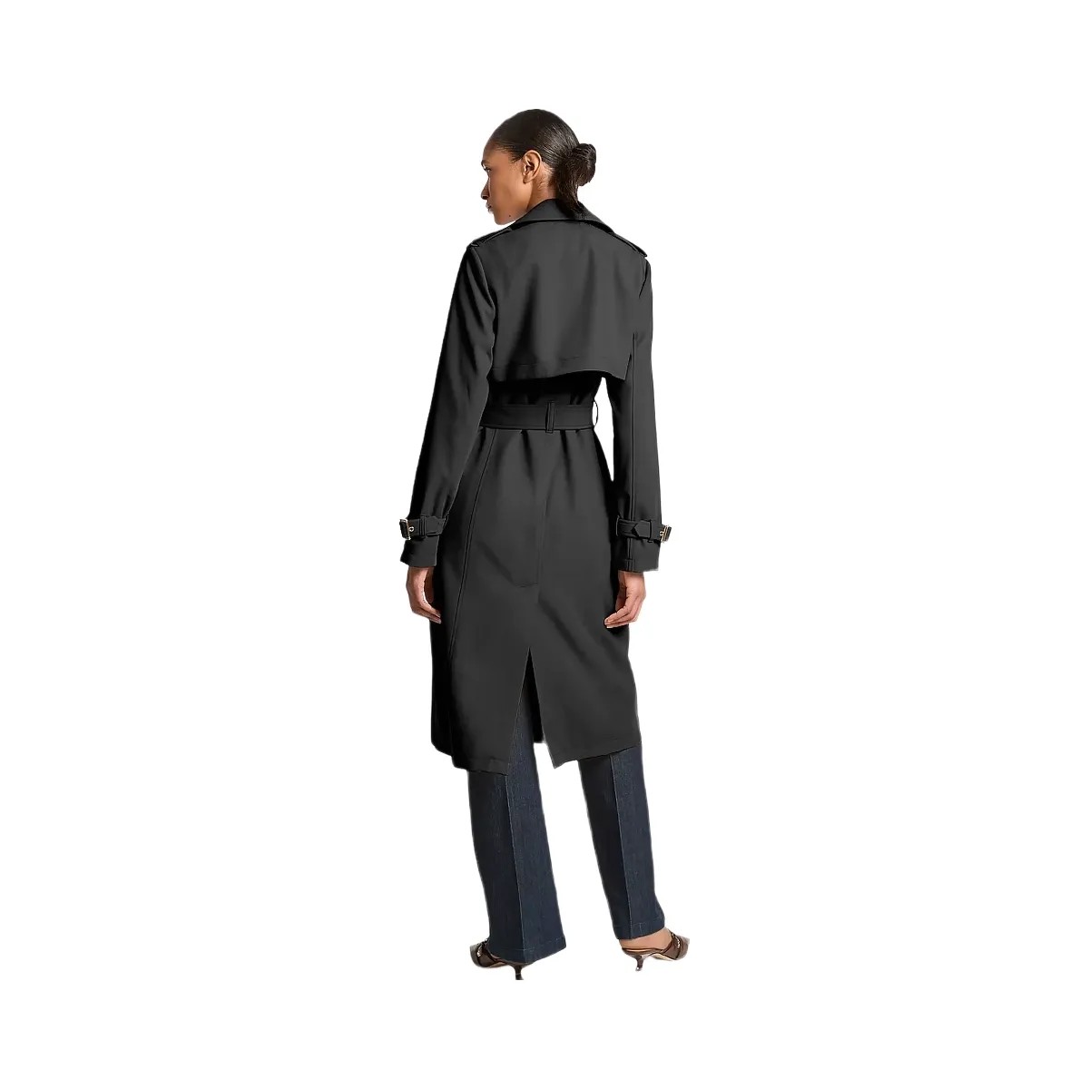Michael Kors Drapey Trench Coat Black - HypeFly India View 2