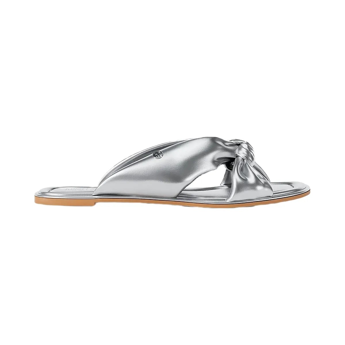 Michael Kors Elena Metallic Slide Sandal Silver - HypeFly India View 2