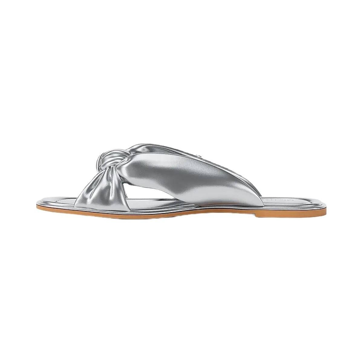 Michael Kors Elena Metallic Slide Sandal Silver - HypeFly India View 3