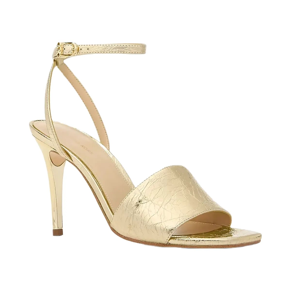 Michael Kors Elyse Crackled Metallic Leather Sandal Pale Gold - HypeFly India View 1
