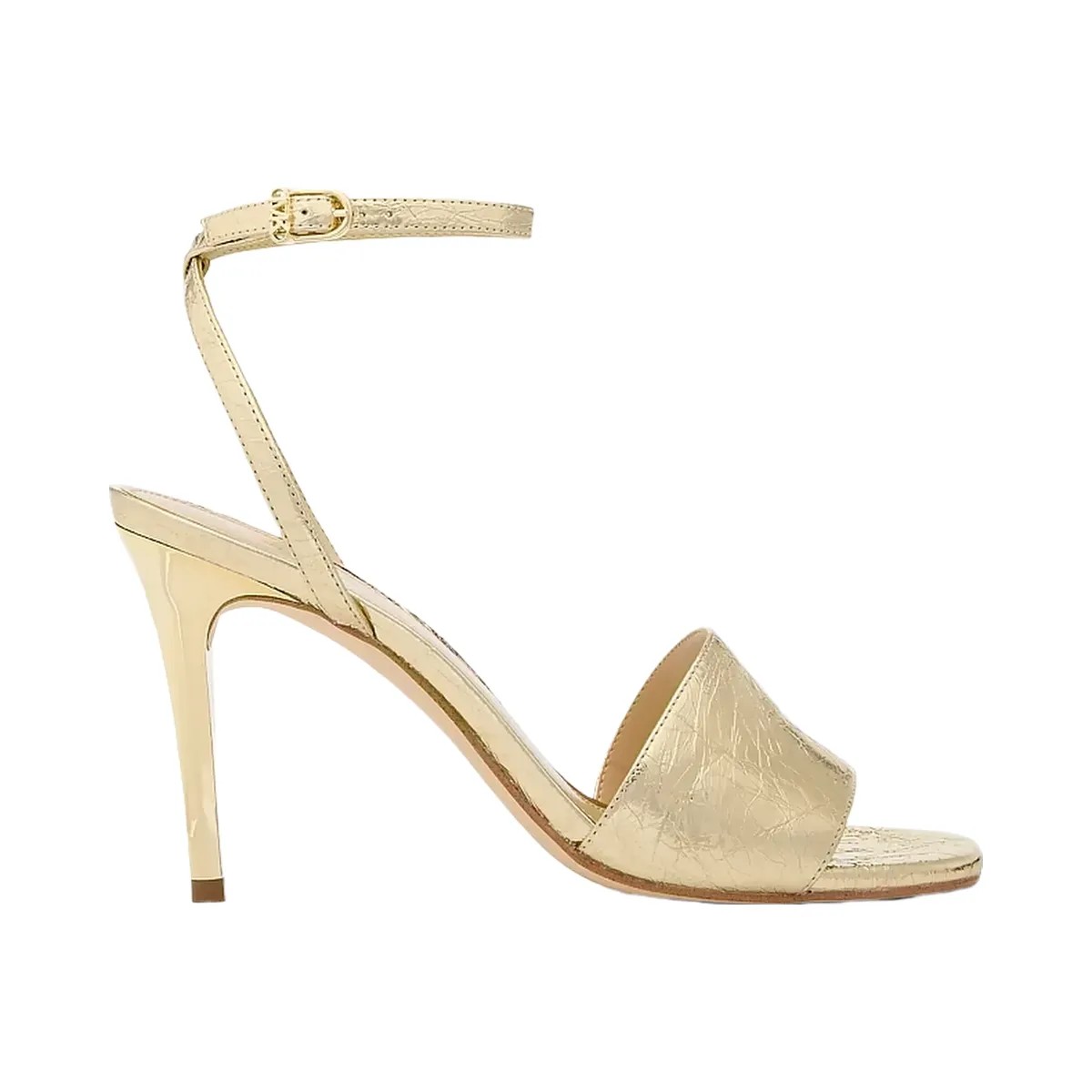 Michael Kors Elyse Crackled Metallic Leather Sandal Pale Gold - HypeFly India View 2