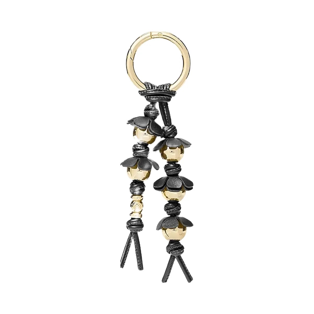 Michael Kors Embellished Floral Bag Charm Black - HypeFly India View 1