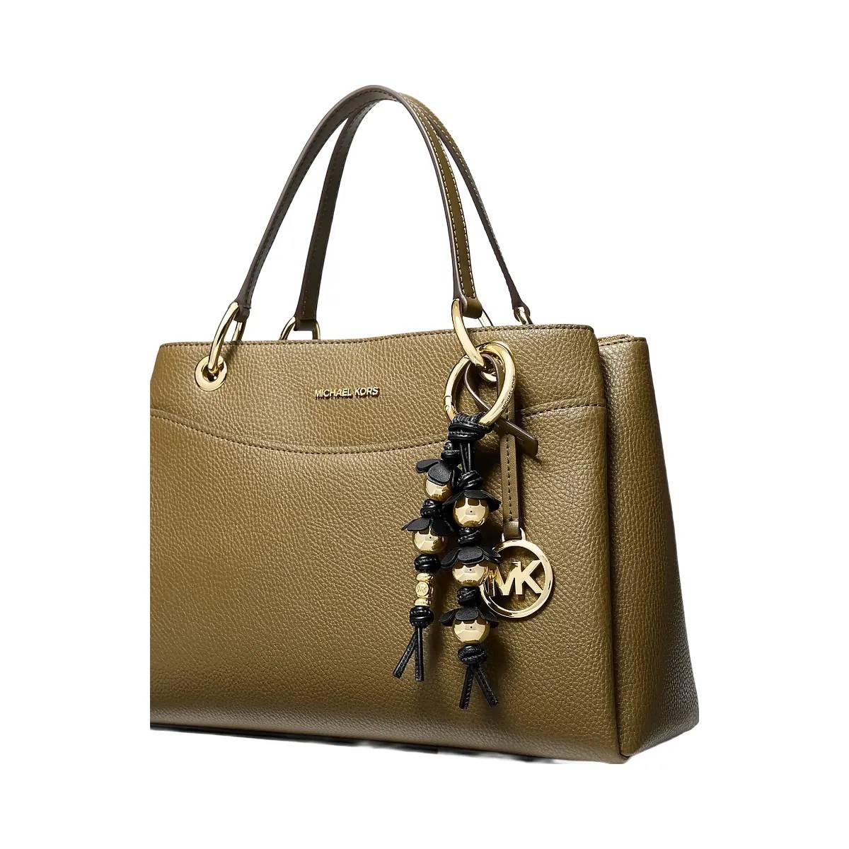 Michael Kors Embellished Floral Bag Charm Black - HypeFly India View 3