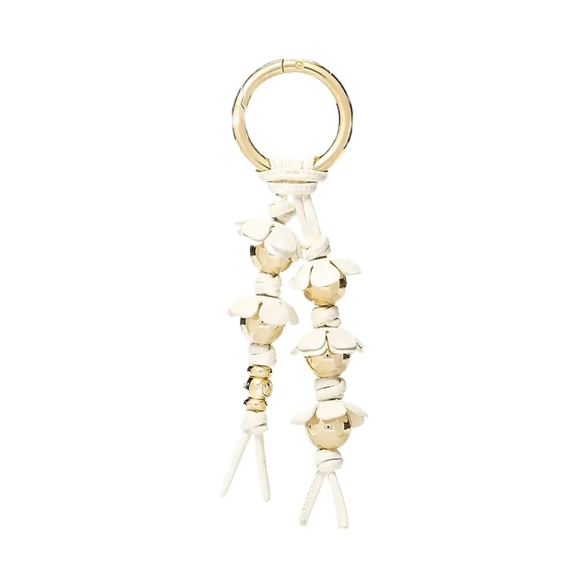 Michael Kors Embellished Floral Bag Charm Eggshell - HypeFly India View 1
