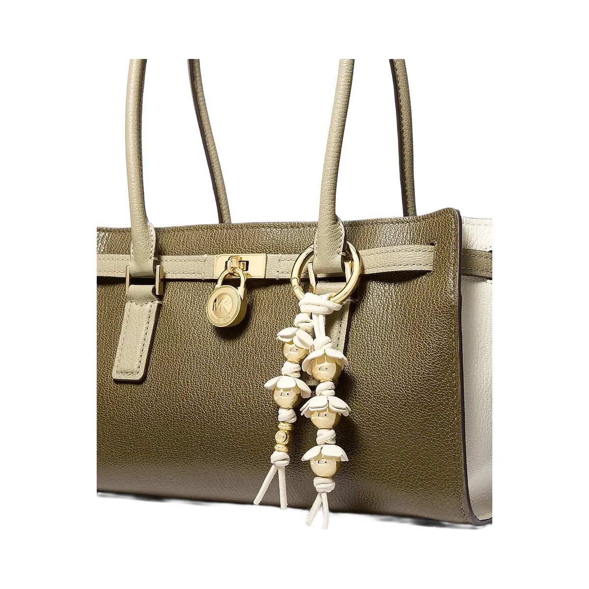 Michael Kors Embellished Floral Bag Charm Eggshell - HypeFly India View 3