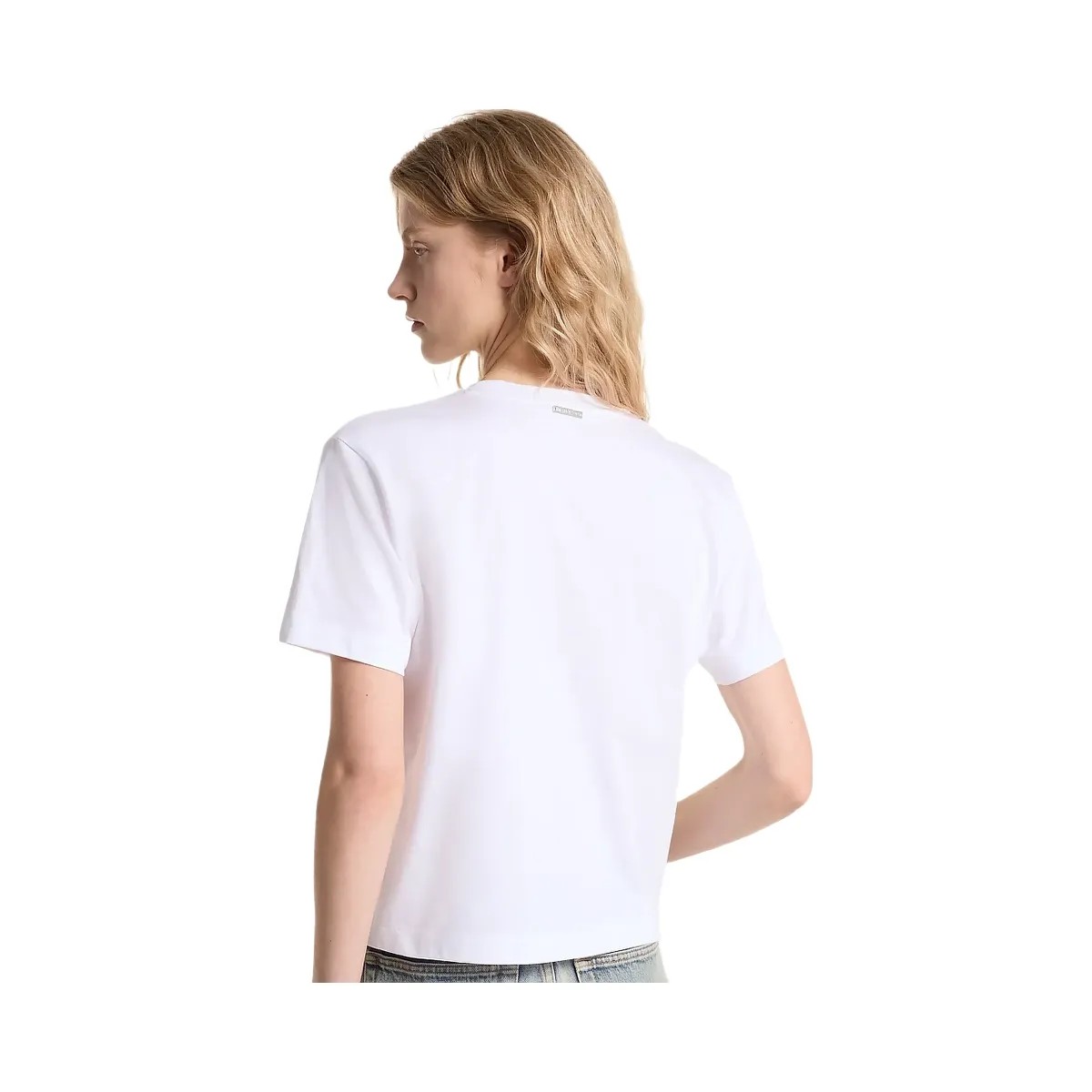 Michael Kors Embellished Logo Organic Cotton T-Shirt White - HypeFly India View 2