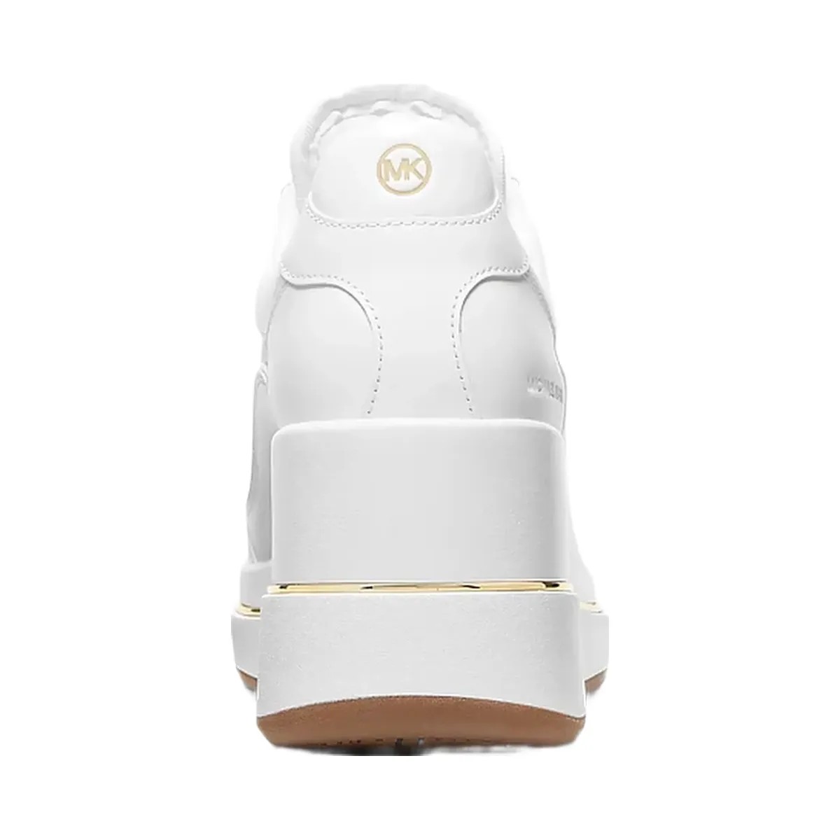 Michael Kors Emmy Leather and Mesh Wedge Trainer Optic White - HypeFly India View 3
