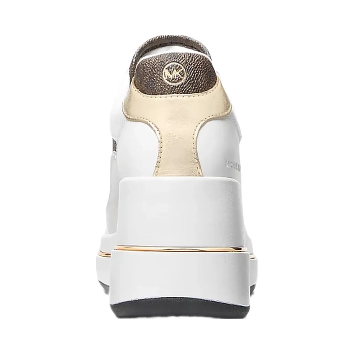 Michael Kors Emmy Signature Logo and Leather Wedge Trainer Brown - HypeFly India View 3