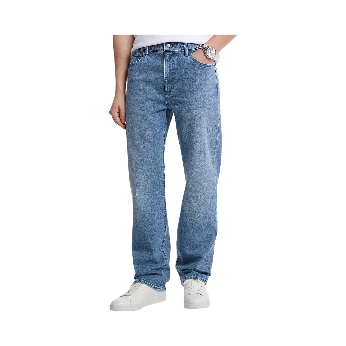 Michael Kors Finn Straight-Fit Denim Jeans Angel Blue Wash - HypeFly India View 1
