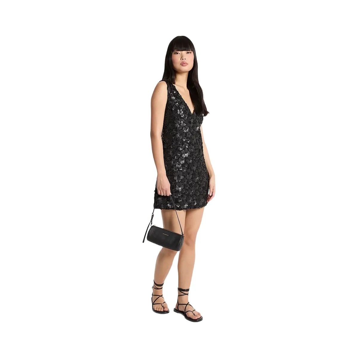 Michael Kors Floral Embellished Scuba Mini Dress Black - HypeFly India View 1