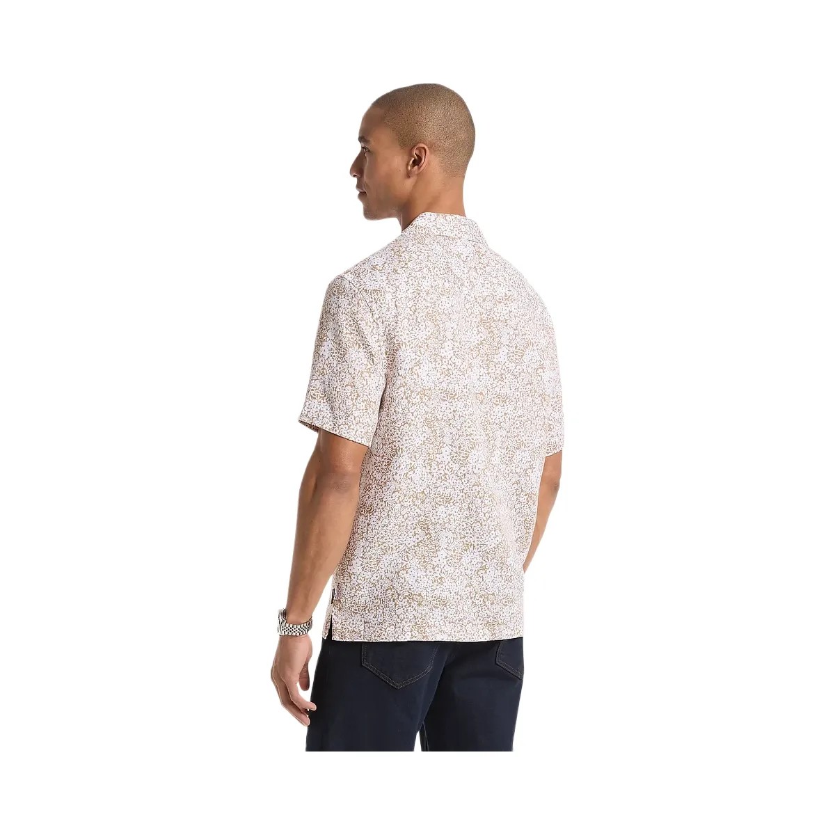 Michael Kors Floral Print Linen Shirt Dark Camel - HypeFly India View 2
