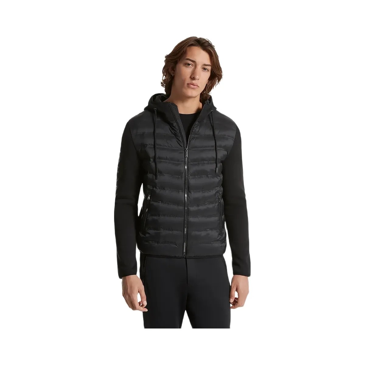 Michael Kors Galway Quilted Mixed-Media Jacket Black - HypeFly India View 1
