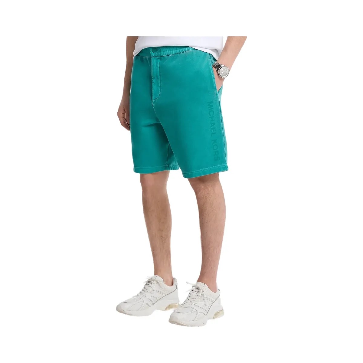 Michael Kors Garment-Dyed Cotton Shorts Grass Green - HypeFly India View 1