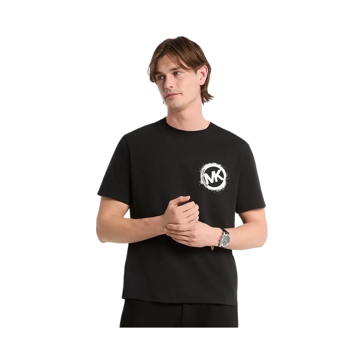 Michael Kors Graphic Logo Cotton Jersey T-Shirt Black - HypeFly India View 1