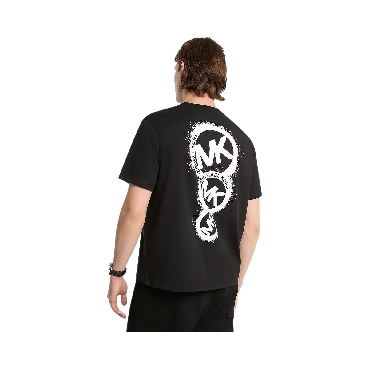 Michael Kors Graphic Logo Cotton Jersey T-Shirt Black - HypeFly India View 2