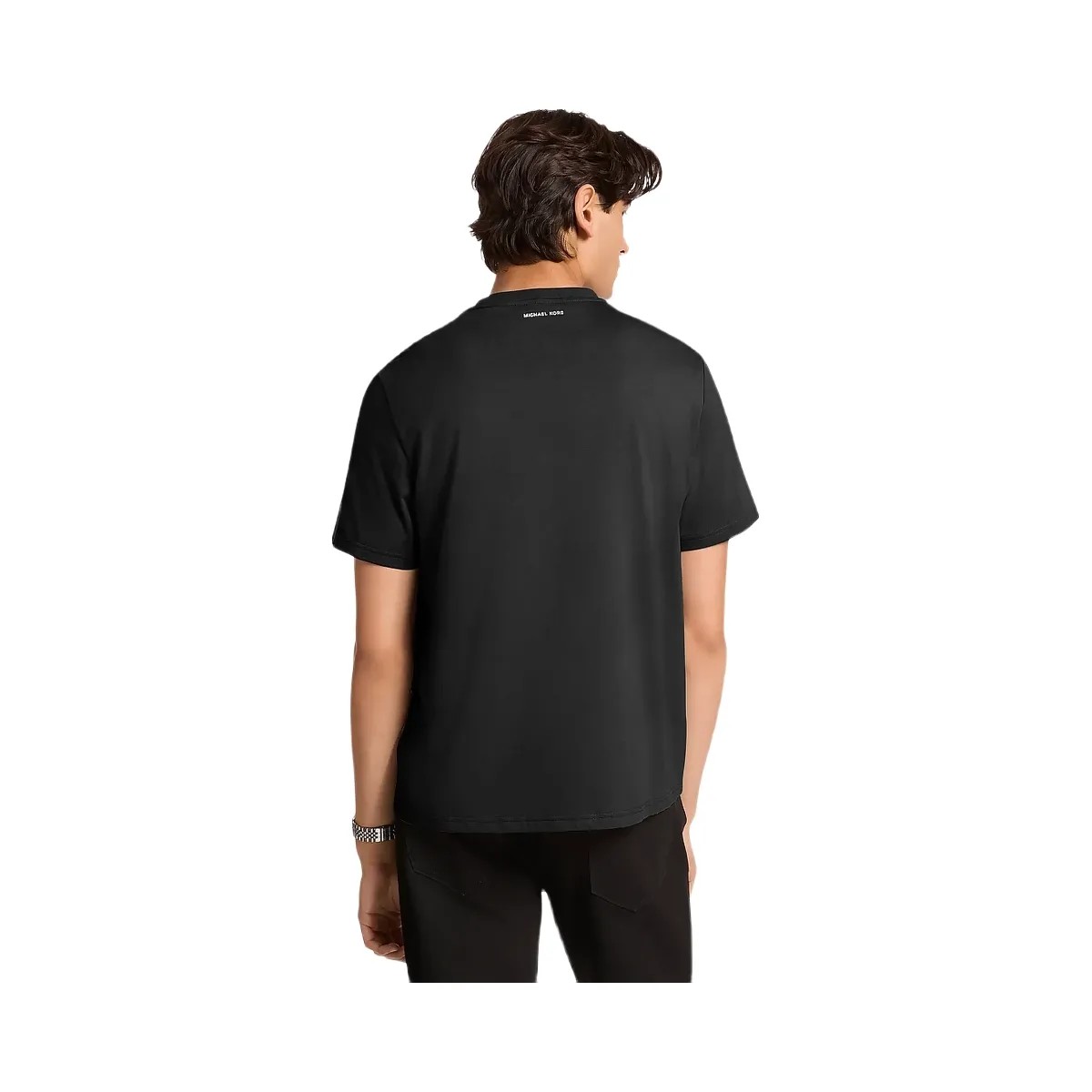Michael Kors Graphic Logo Cotton Jersey T-Shirt Black - HypeFly India View 2