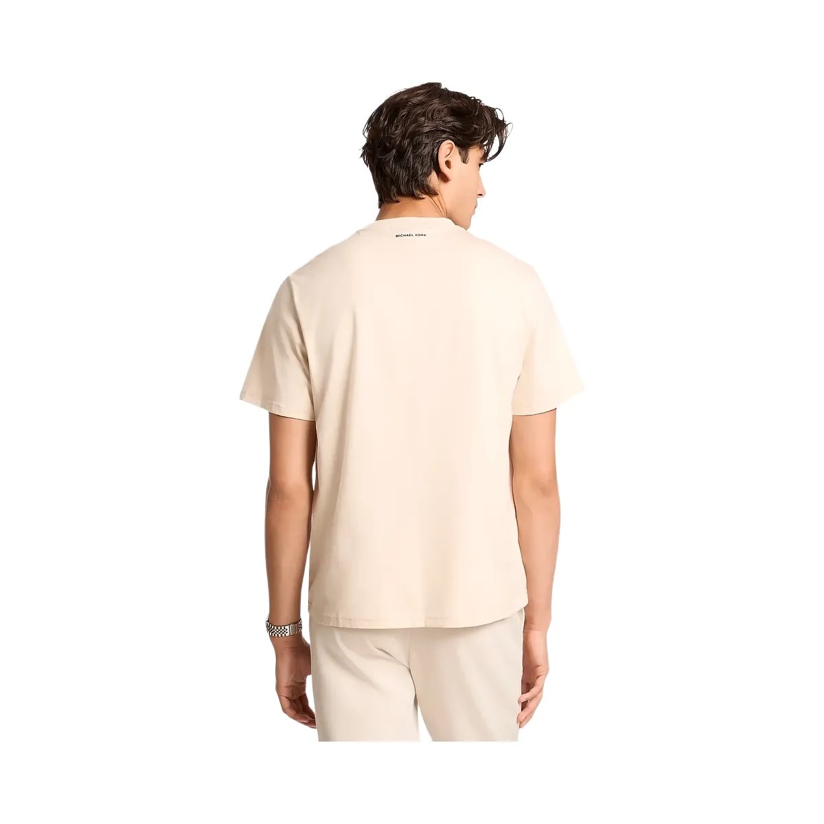 Michael Kors Graphic Logo Cotton Jersey T-Shirt Lt Cream - HypeFly India View 2