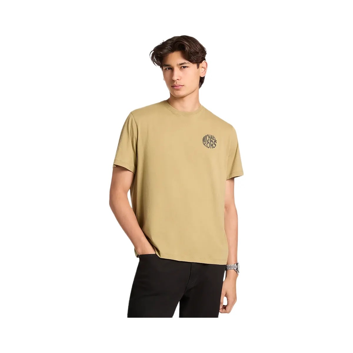 Michael Kors Graphic Logo Cotton Jersey T-Shirt Oregano - HypeFly India View 1
