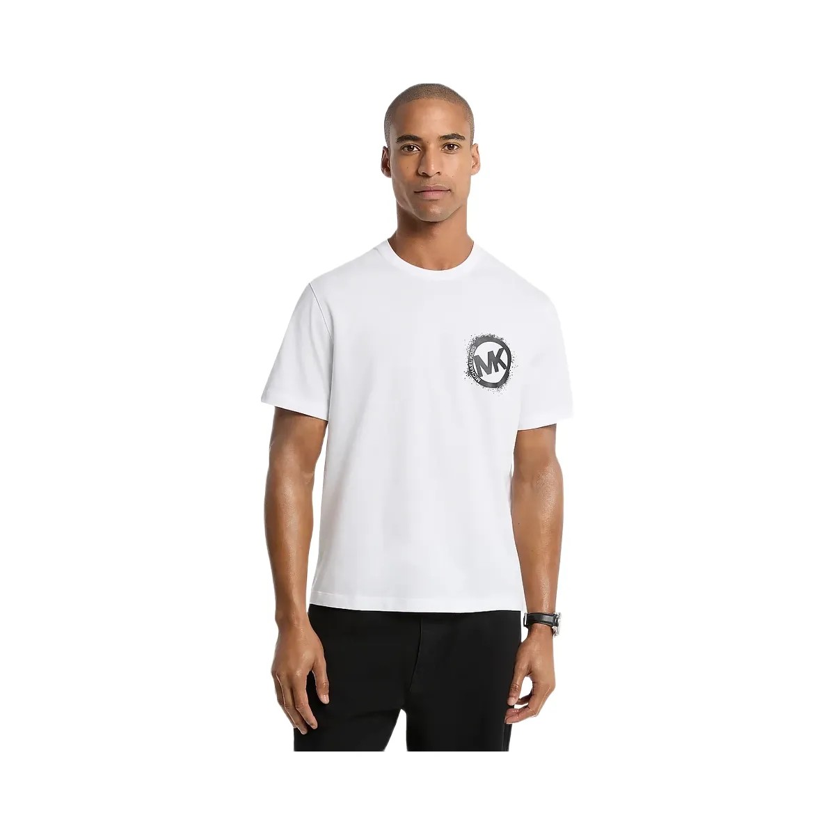 Michael Kors Graphic Logo Cotton Jersey T-Shirt White - HypeFly India View 1