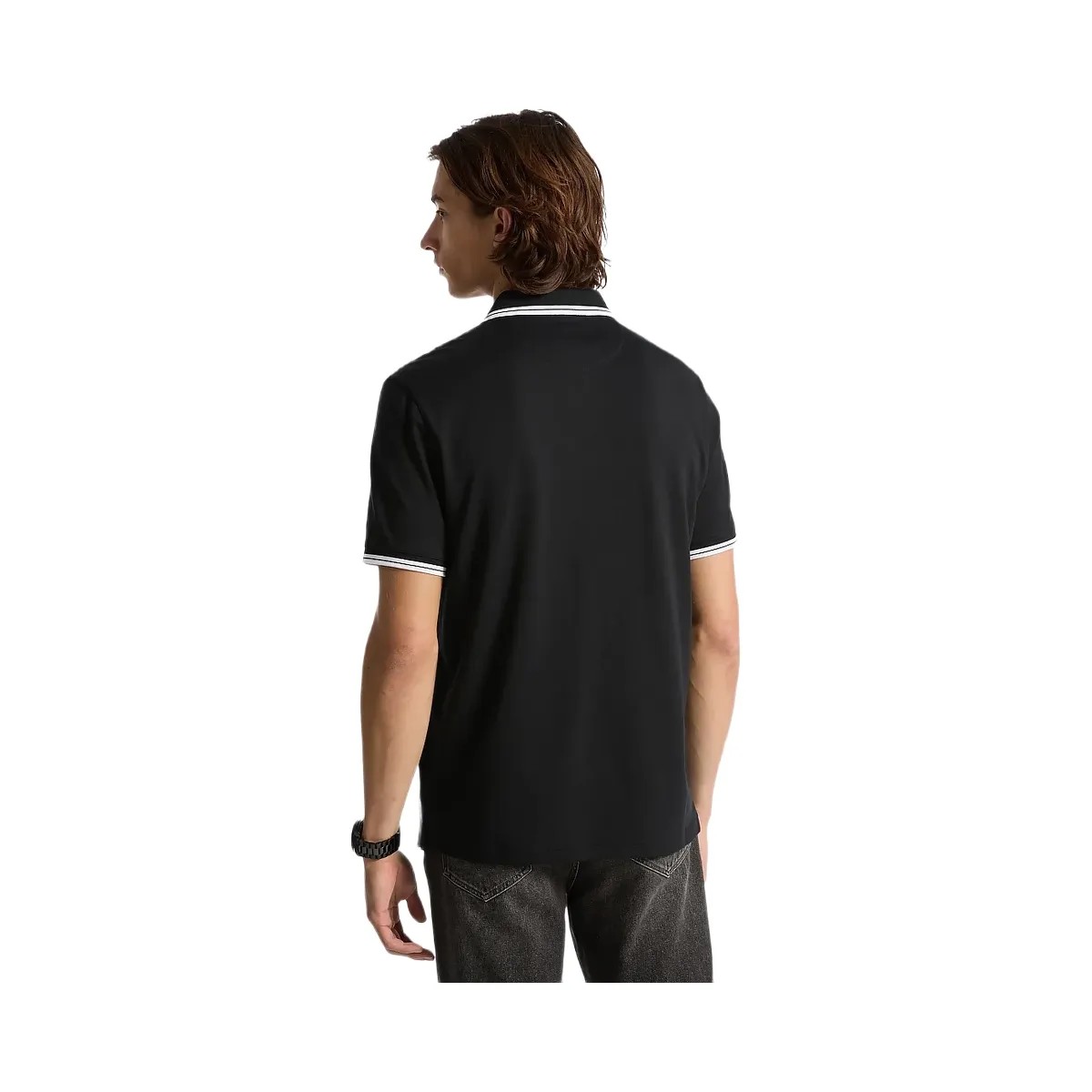 Michael Kors Greenwich Cotton Polo Shirt Black - HypeFly India View 2