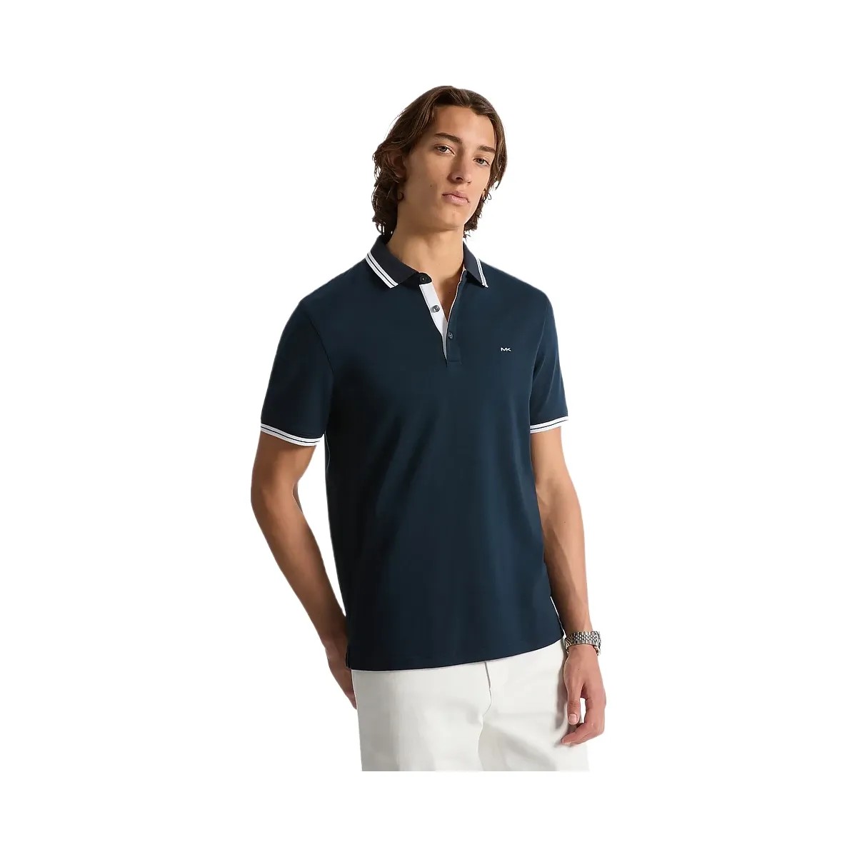 Michael Kors Greenwich Cotton Polo Shirt Midnight - HypeFly India View 1