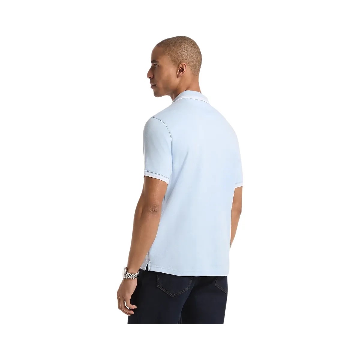 Michael Kors Greenwich Cotton Polo Shirt Pastel Blue Heather - HypeFly India View 2