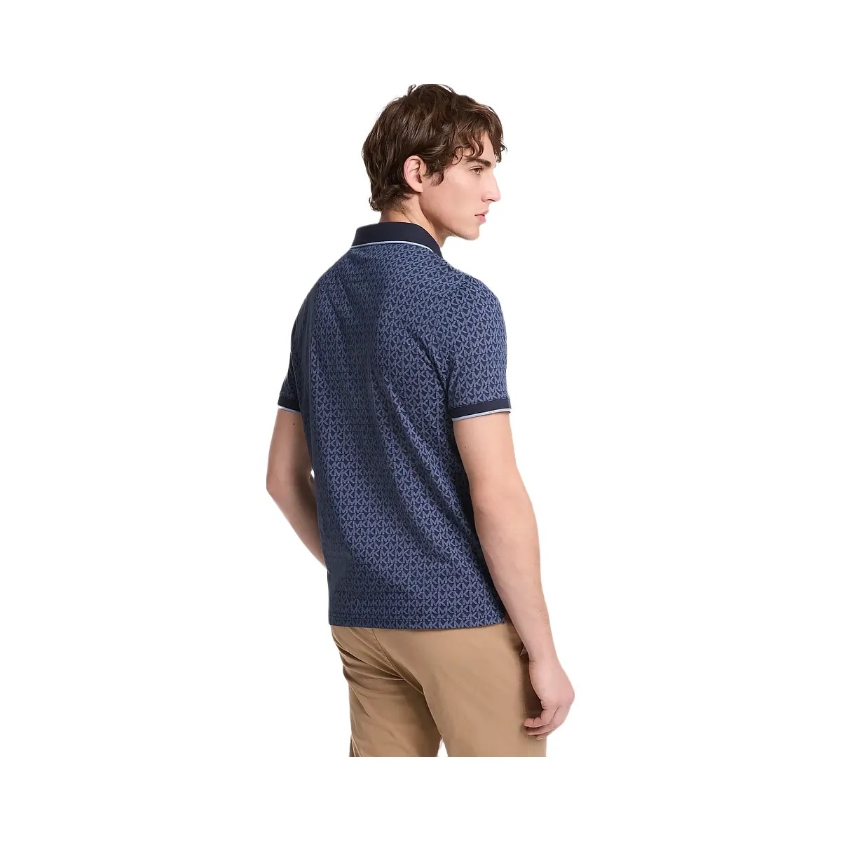Michael Kors Greenwich Signature Logo Print Cotton Polo Shirt Midnight - HypeFly India View 2