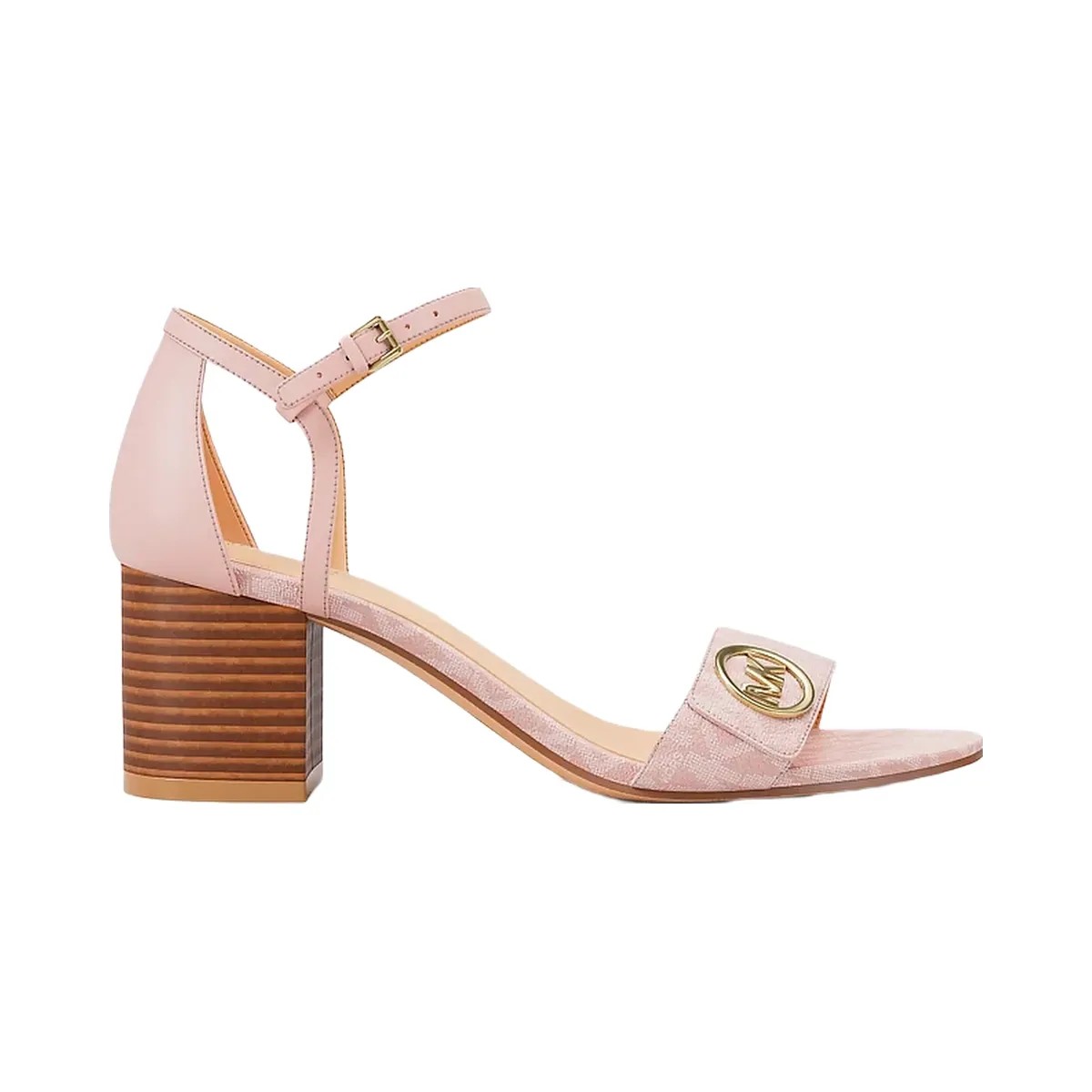 Michael Kors Hannah Signature Logo Block Heel Sandal Powder Blush - HypeFly India View 2
