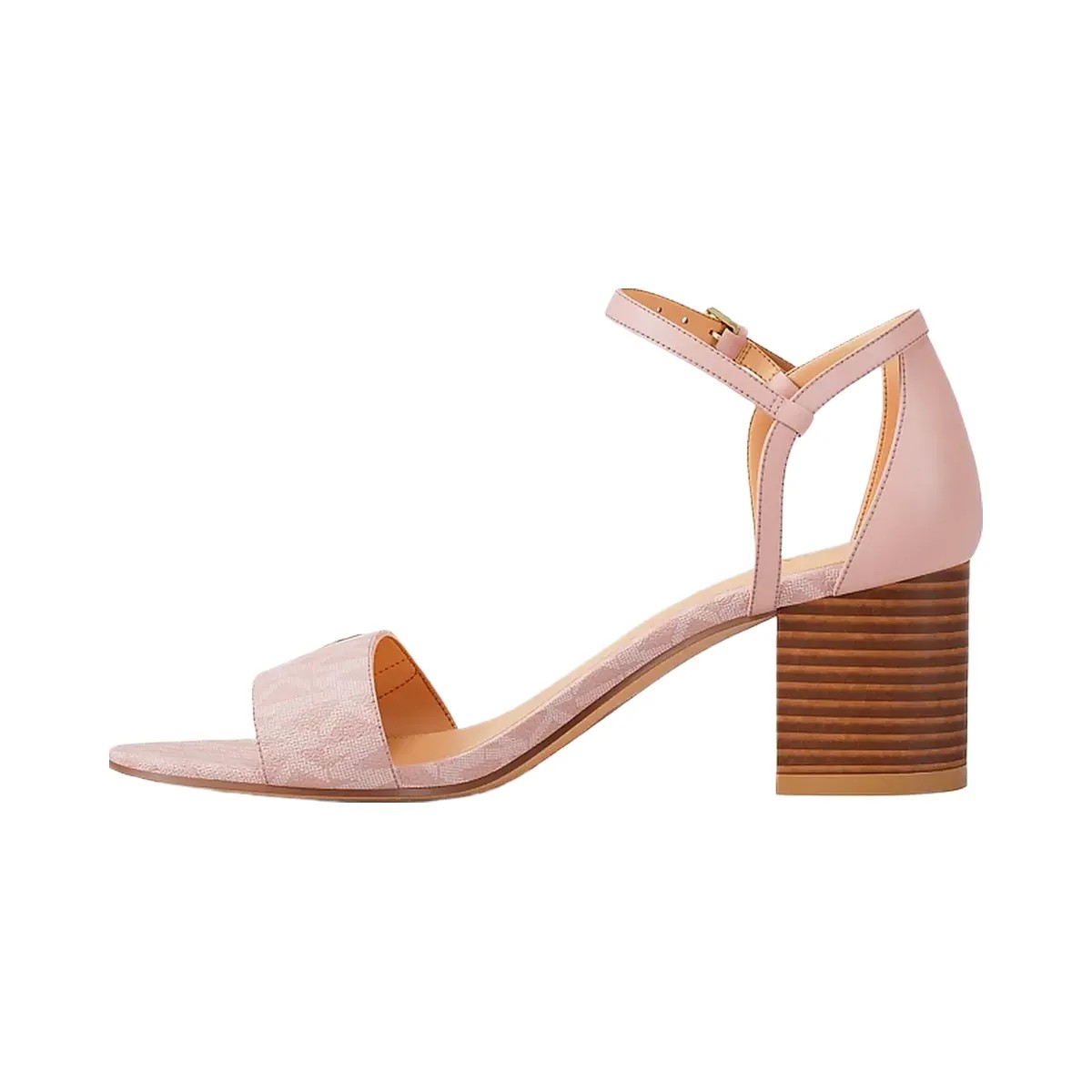 Michael Kors Hannah Signature Logo Block Heel Sandal Powder Blush - HypeFly India View 3