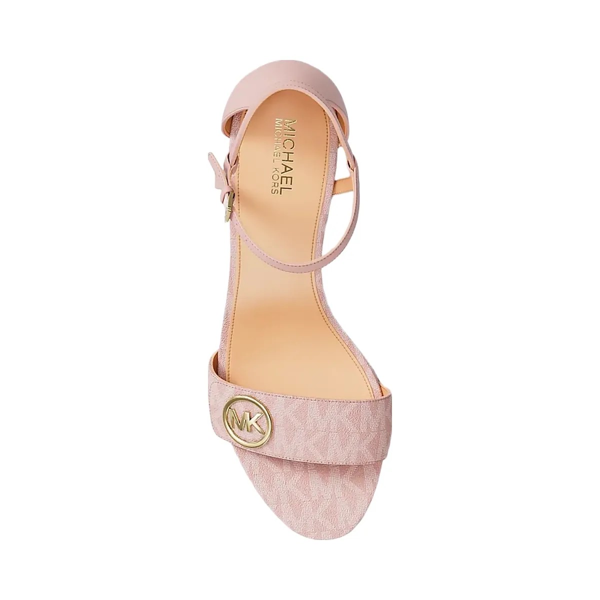 Michael Kors Hannah Signature Logo Block Heel Sandal Powder Blush - HypeFly India View 5