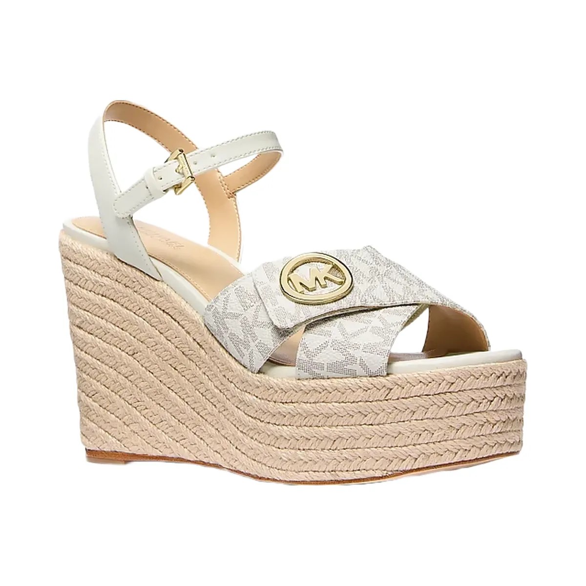 Michael Kors Hannah Signature Logo Wedge Sandal Vanilla - HypeFly India View 1