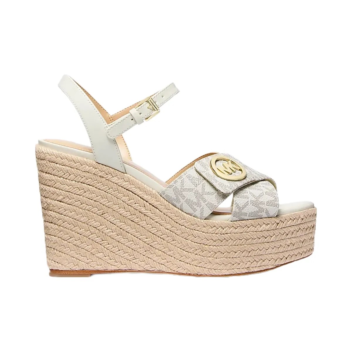 Michael Kors Hannah Signature Logo Wedge Sandal Vanilla - HypeFly India View 2