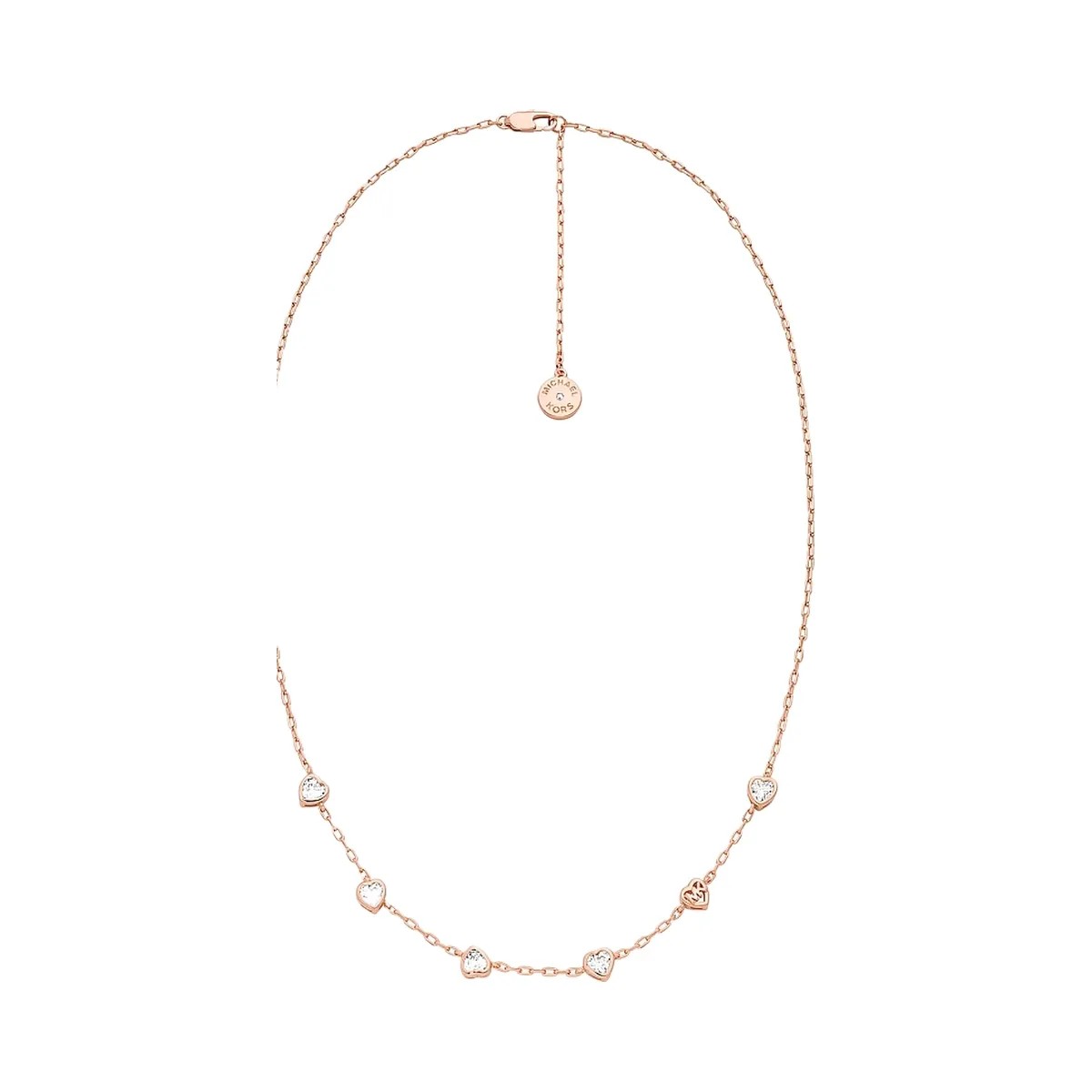 Michael Kors Heart Cubic Zirconia Necklace and Stud Earrings Gift Set Rose Gold - HypeFly India View 3