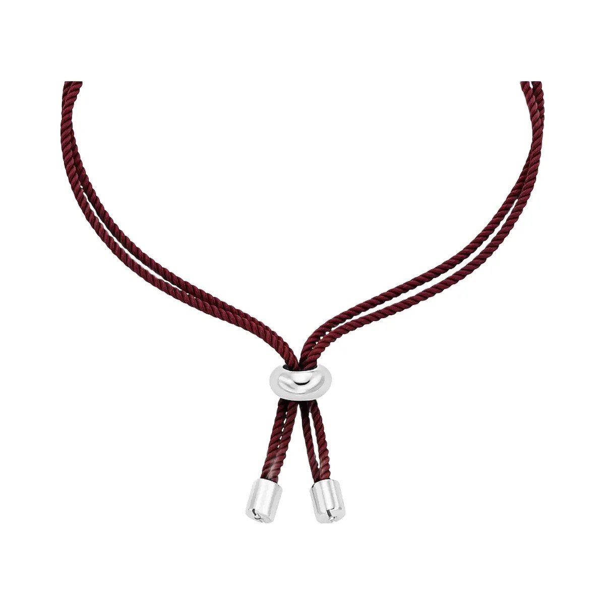 Michael Kors Horsebit Cord Slider Bracelet Silver/Maroon - HypeFly India View 2