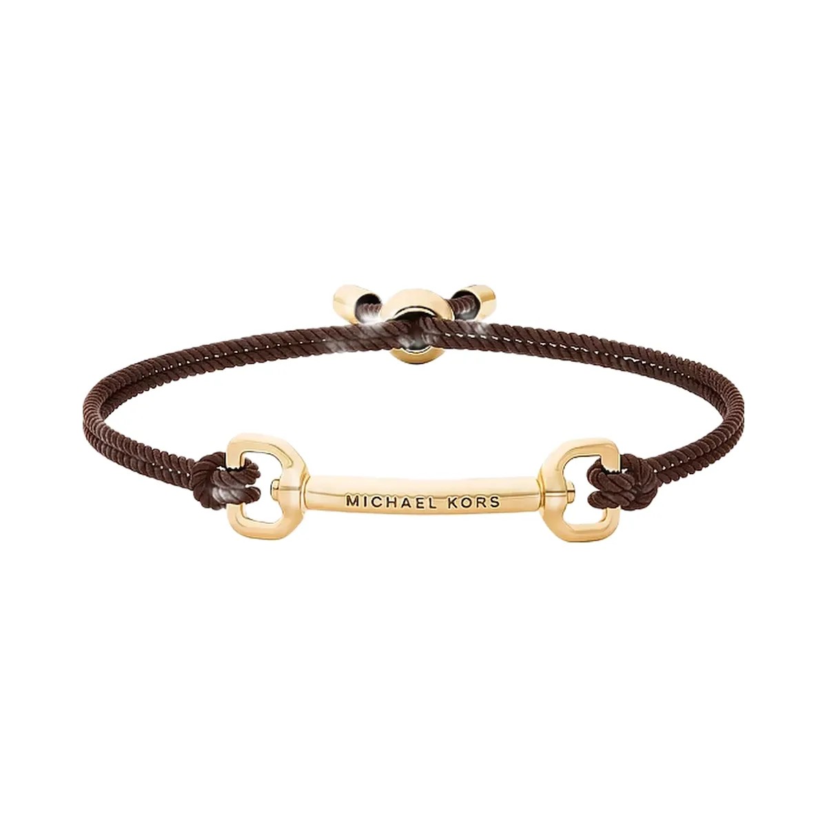 Michael Kors Horsebit Corded Slider Bracelet Gold/Luggage - HypeFly India View 1
