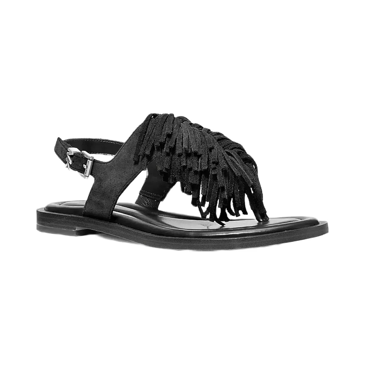 Michael Kors Indra Fringed Suede Sandal Black - HypeFly India View 1