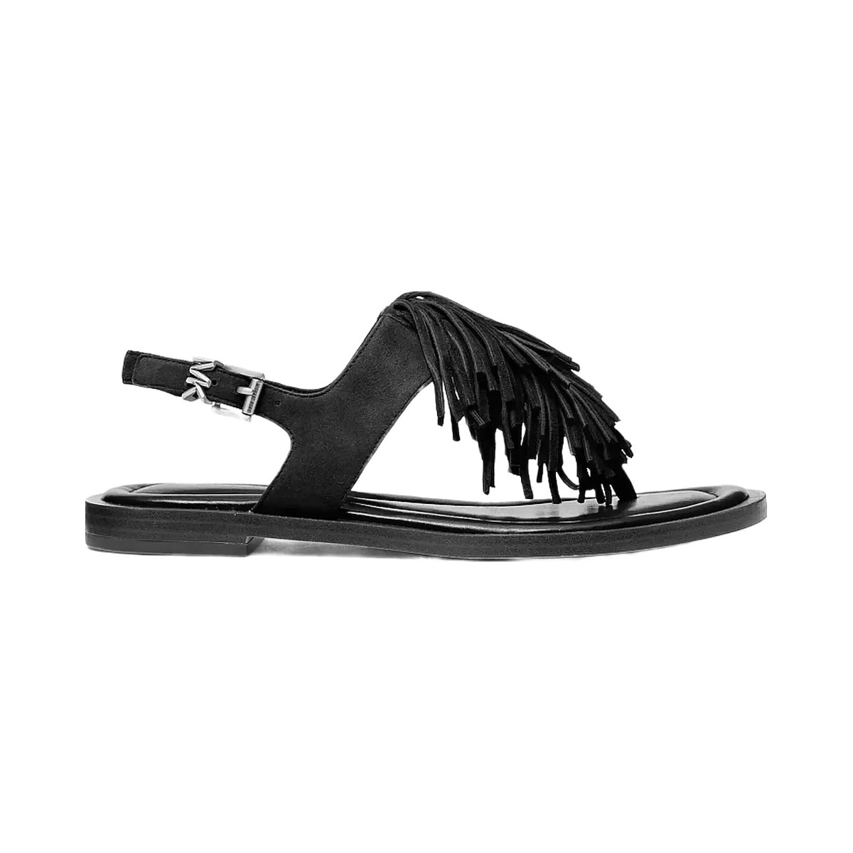 Michael Kors Indra Fringed Suede Sandal Black - HypeFly India View 2