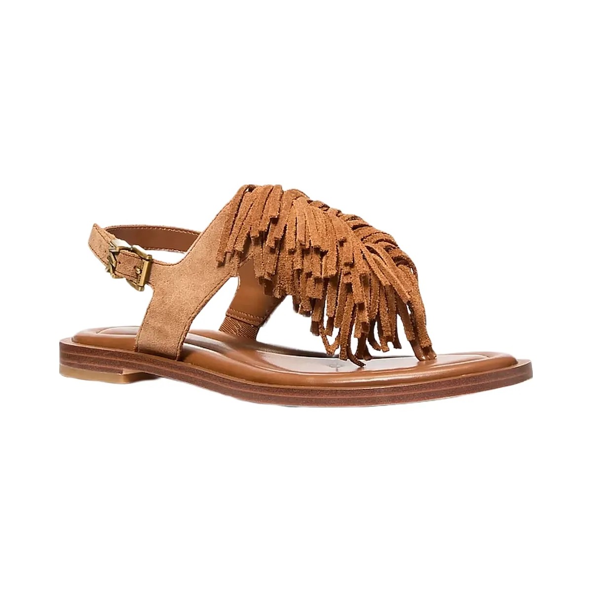 Michael Kors Indra Fringed Suede Sandal Luggage - HypeFly India View 1