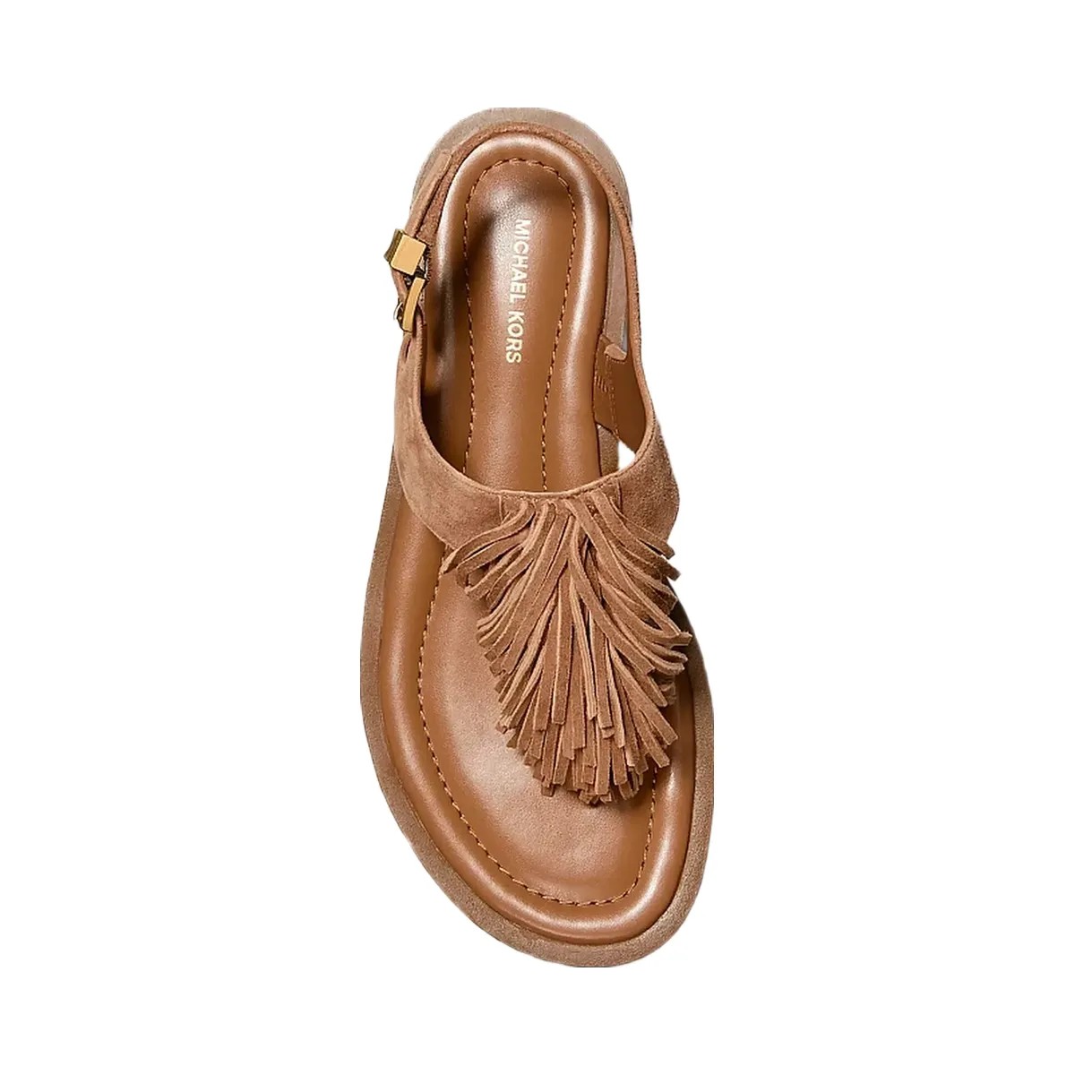 Michael Kors Indra Fringed Suede Sandal Luggage - HypeFly India View 3