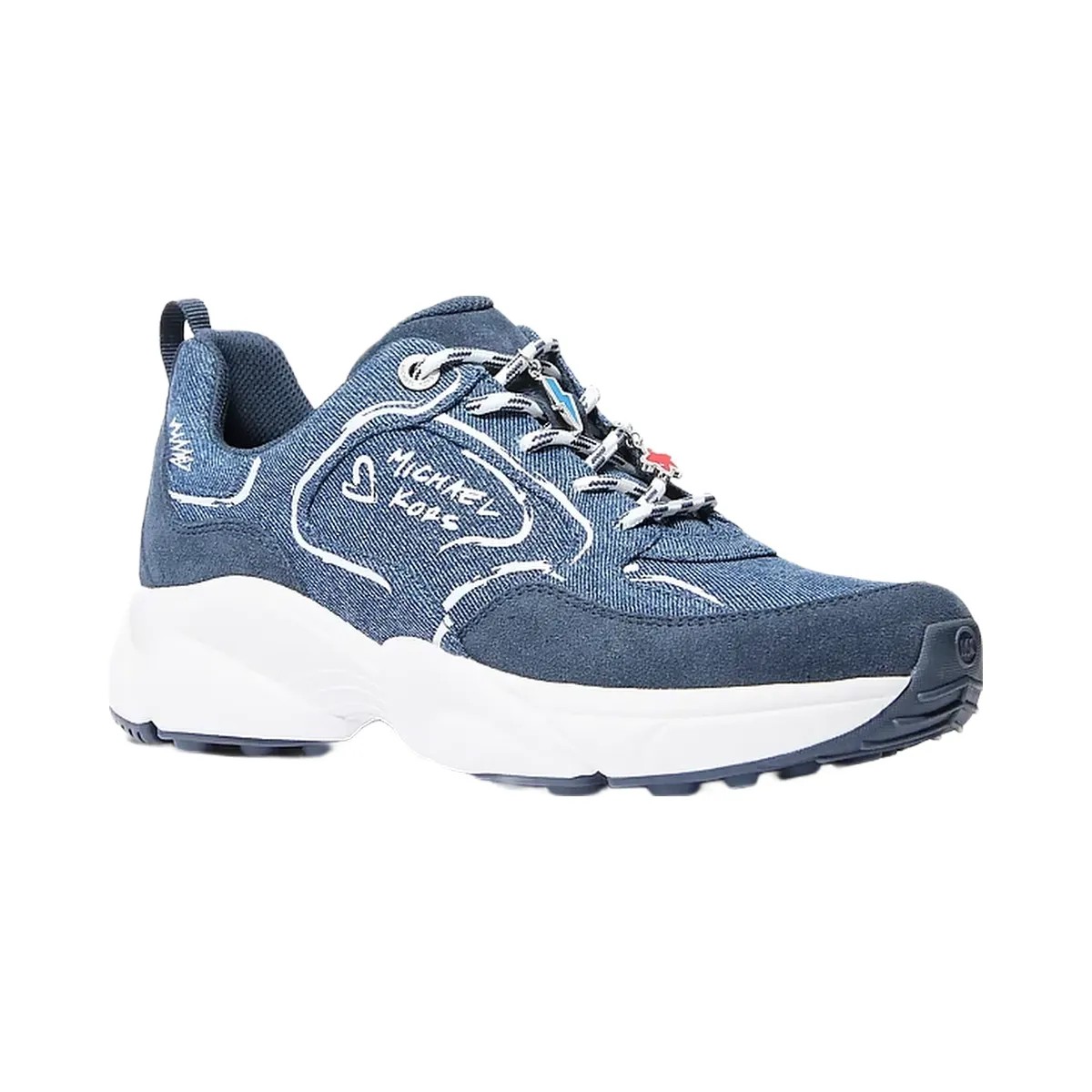 Michael Kors Jett Embellished Denim Trainer Dk Vt Bluwsh - HypeFly India View 1