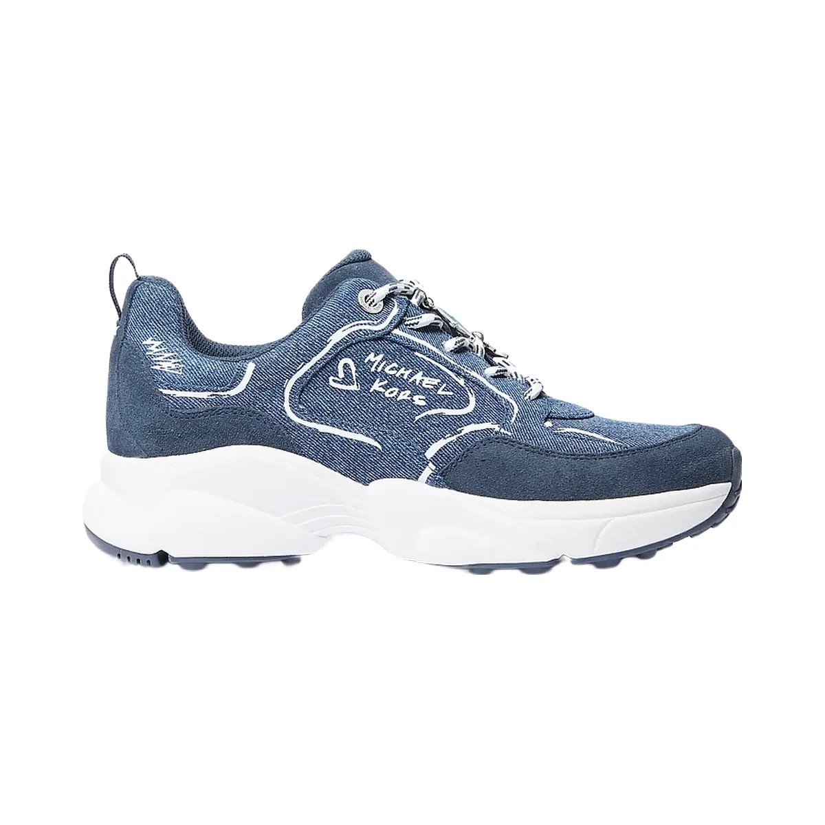 Michael Kors Jett Embellished Denim Trainer Dk Vt Bluwsh - HypeFly India View 2