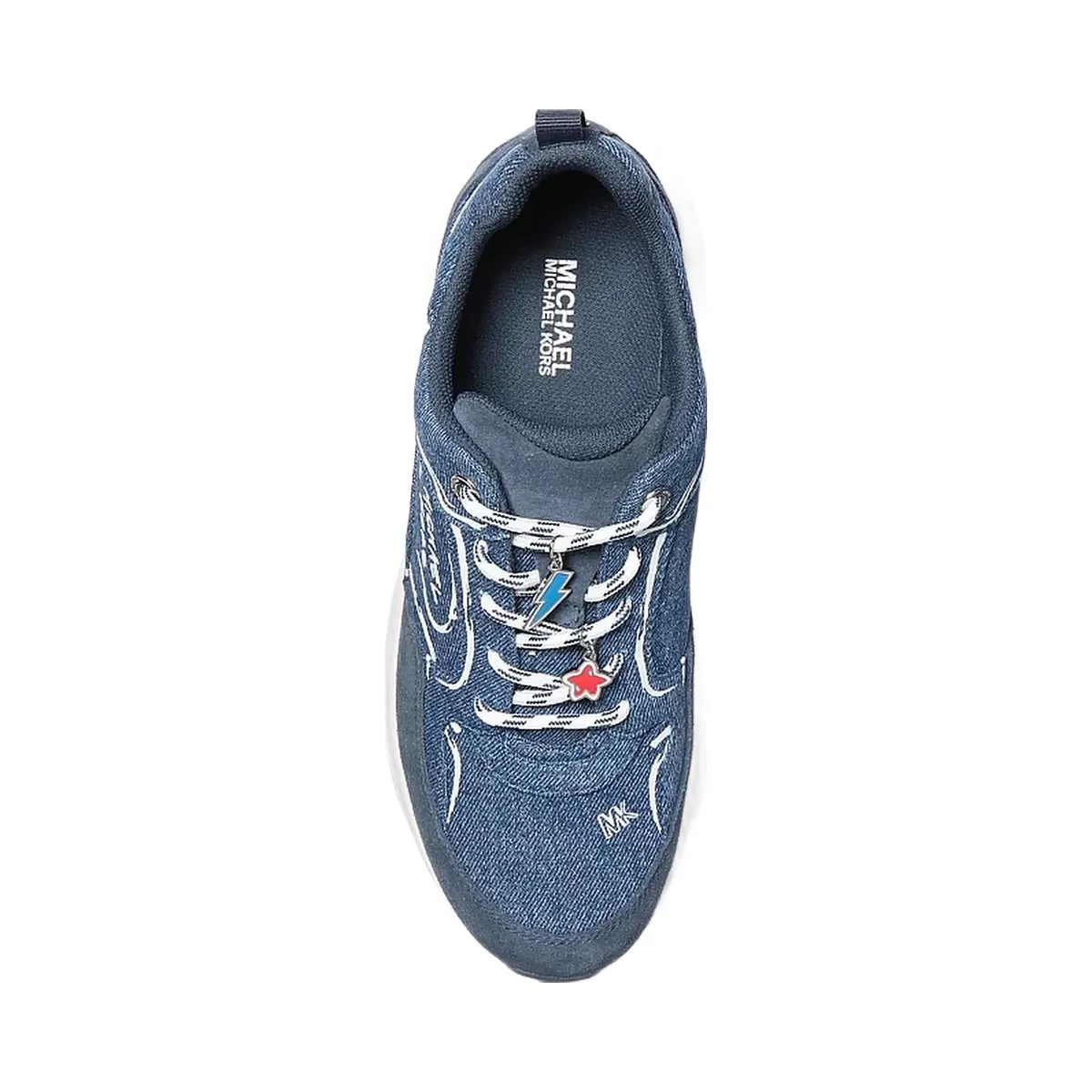 Michael Kors Jett Embellished Denim Trainer Dk Vt Bluwsh - HypeFly India View 3