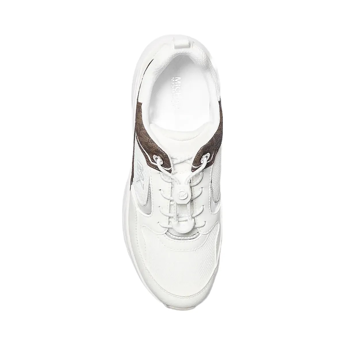 Michael Kors Jett Mixed-Media Trainer Op Wht/Brown - HypeFly India View 3